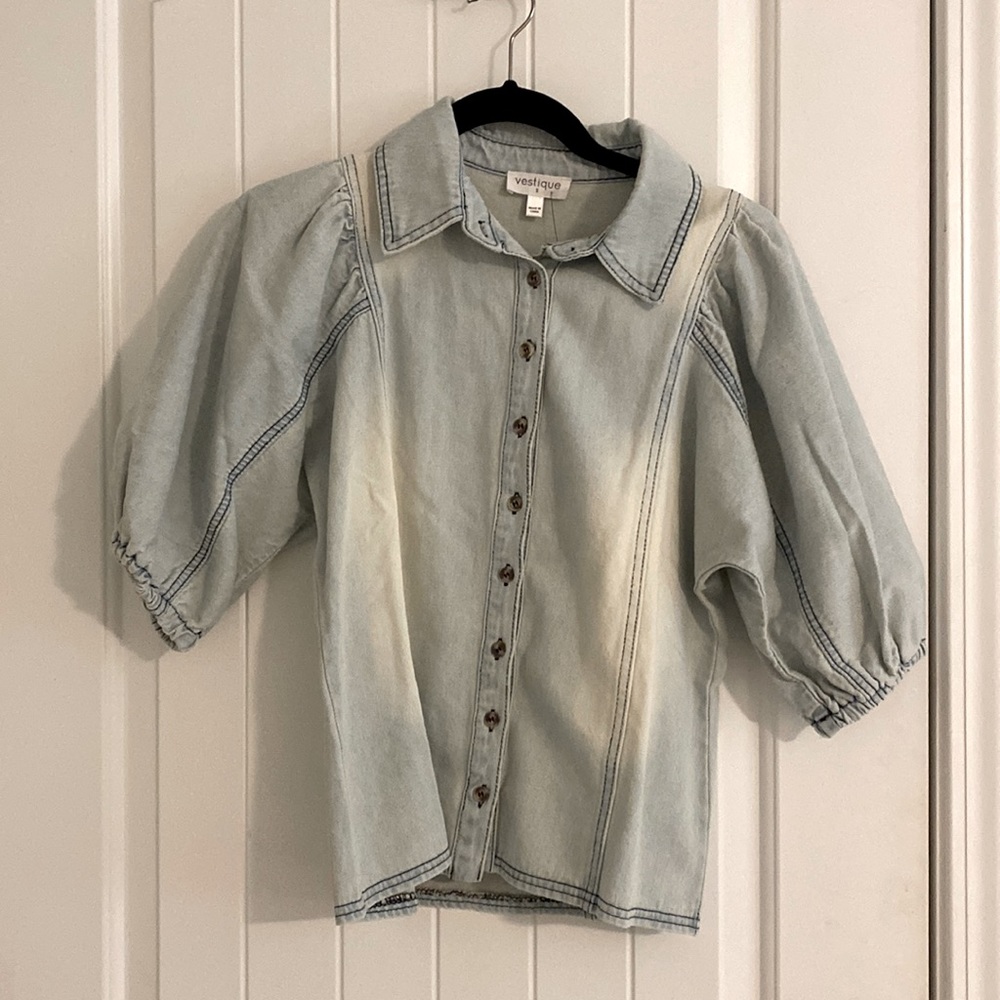 Denim vestique top